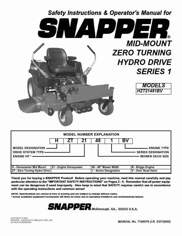 Snapper Lawn Mower HZT21481BV-page_pdf